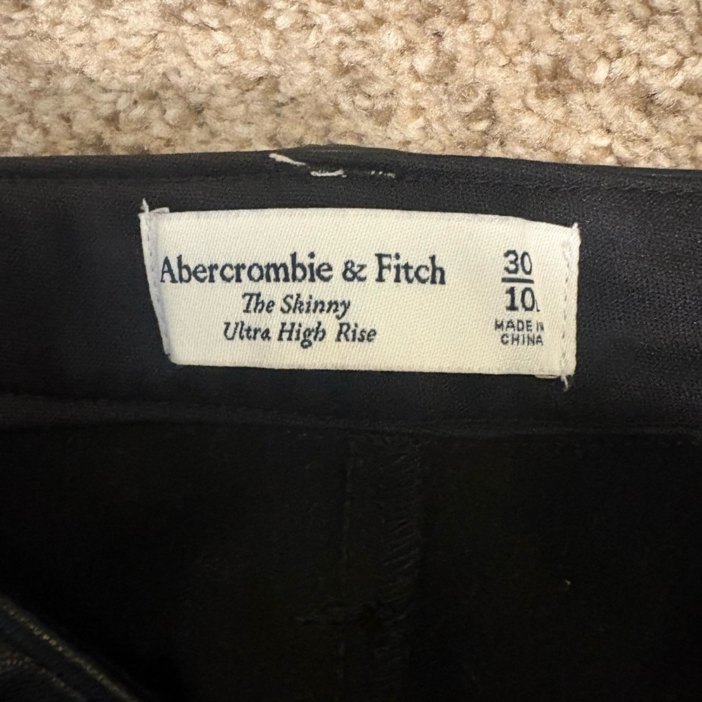 Abercrombie & Fitch Black Ultra High Rise leather pants